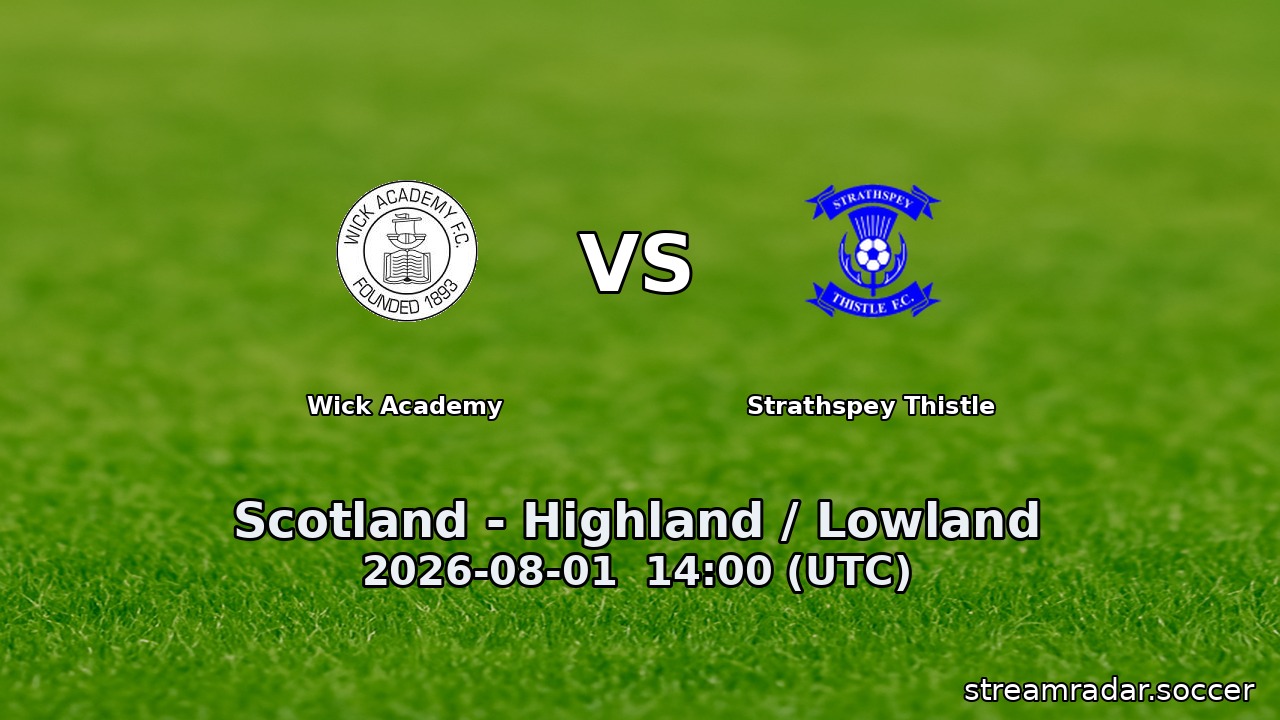 Wick Academy vs Strathspey Thistle
