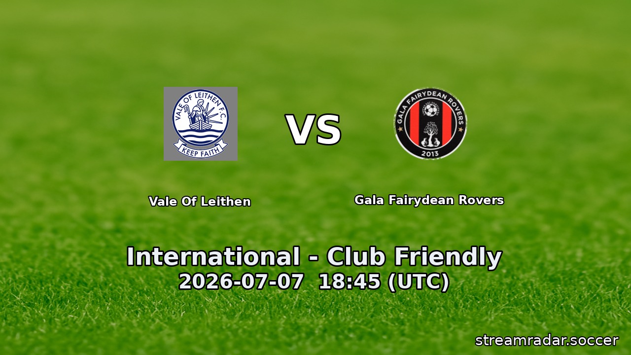 Vale Of Leithen vs Gala Fairydean Rovers