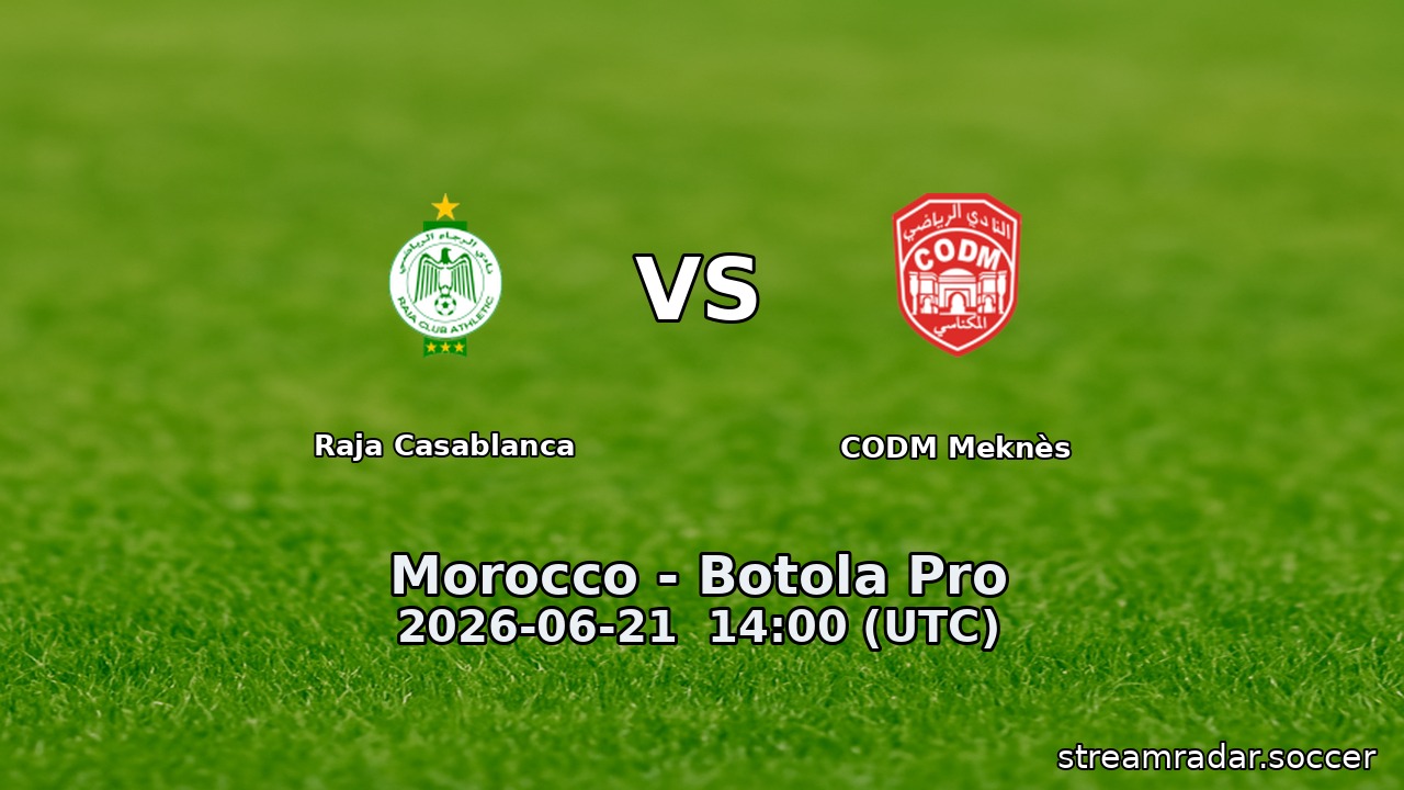 Raja Casablanca vs CODM Meknès