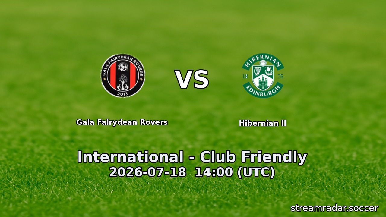 Gala Fairydean Rovers vs Hibernian II