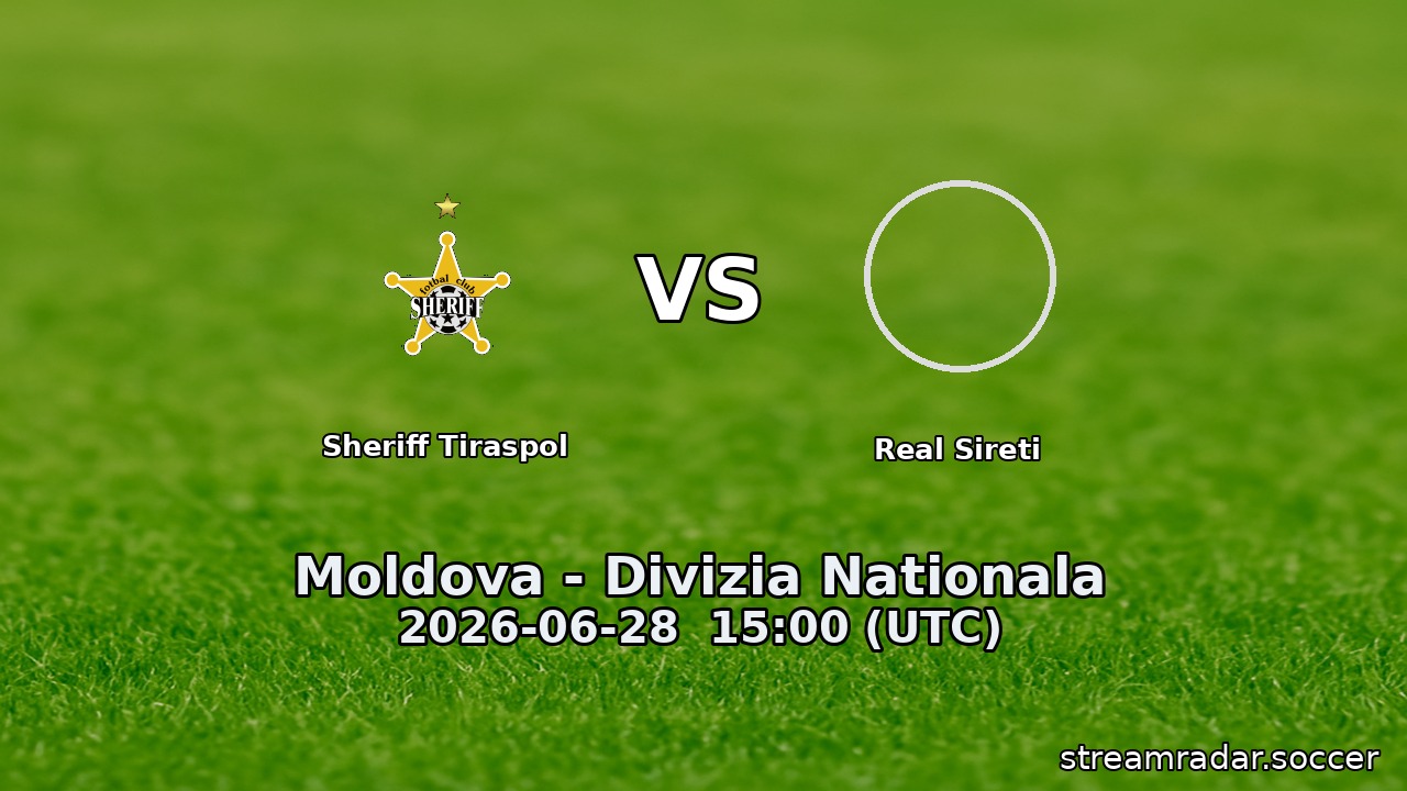 Sheriff Tiraspol vs Real Sireti