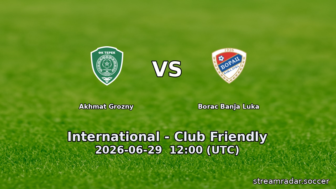 Akhmat Grozny vs Borac Banja Luka