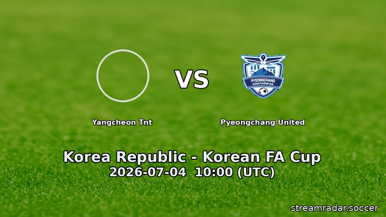 Yangcheon Tnt vs Pyeongchang United