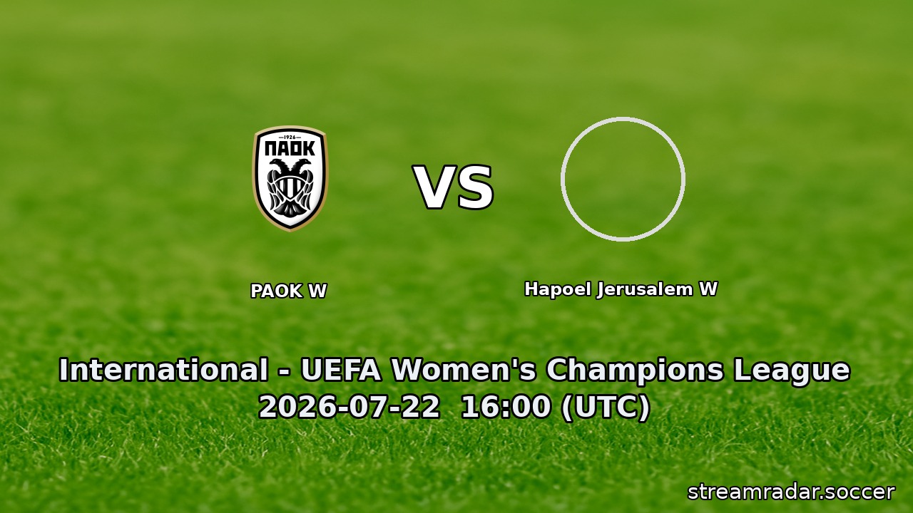 PAOK W vs Hapoel Jerusalem W