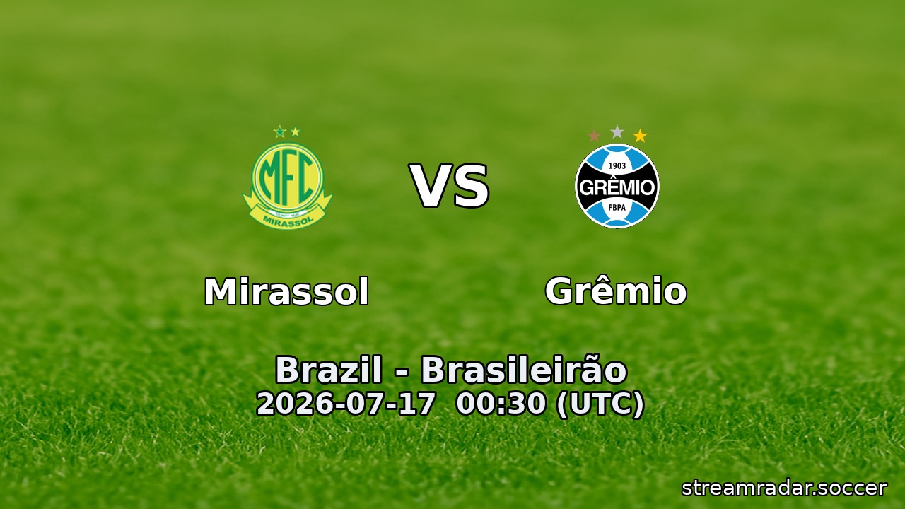 Mirassol vs Grêmio