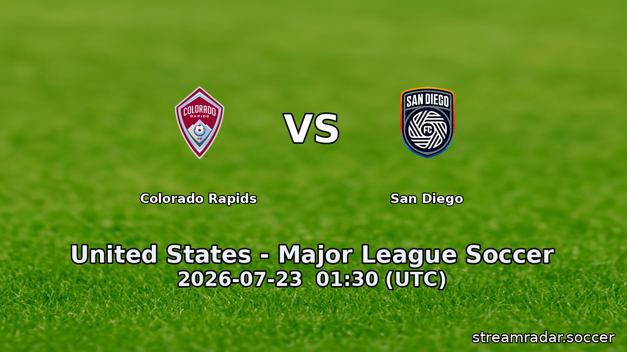 Colorado Rapids vs San Diego