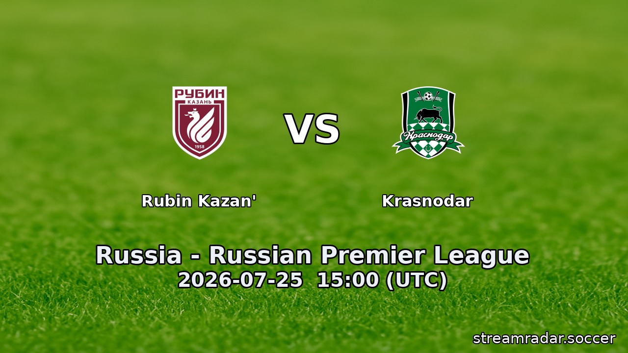 Rubin Kazan' vs Krasnodar