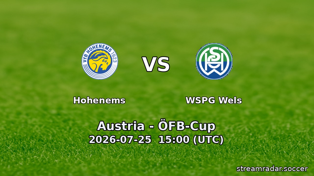 Hohenems vs WSPG Wels