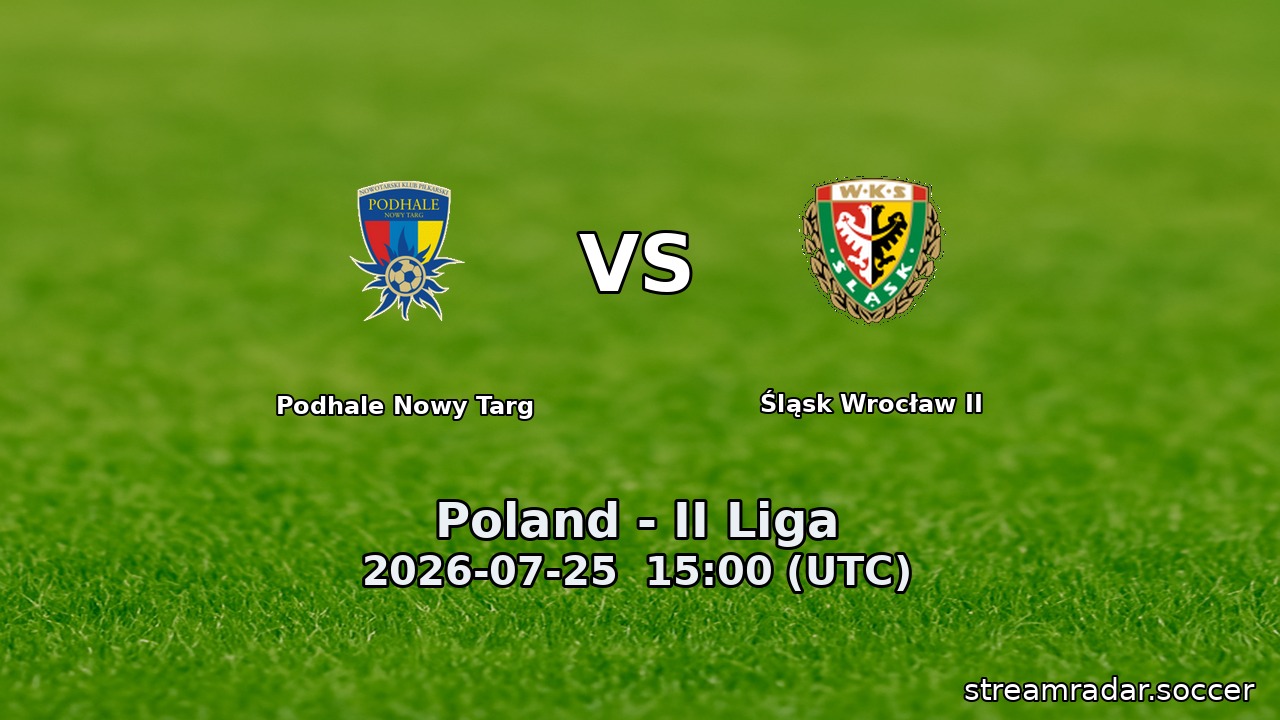 Podhale Nowy Targ vs Śląsk Wrocław II