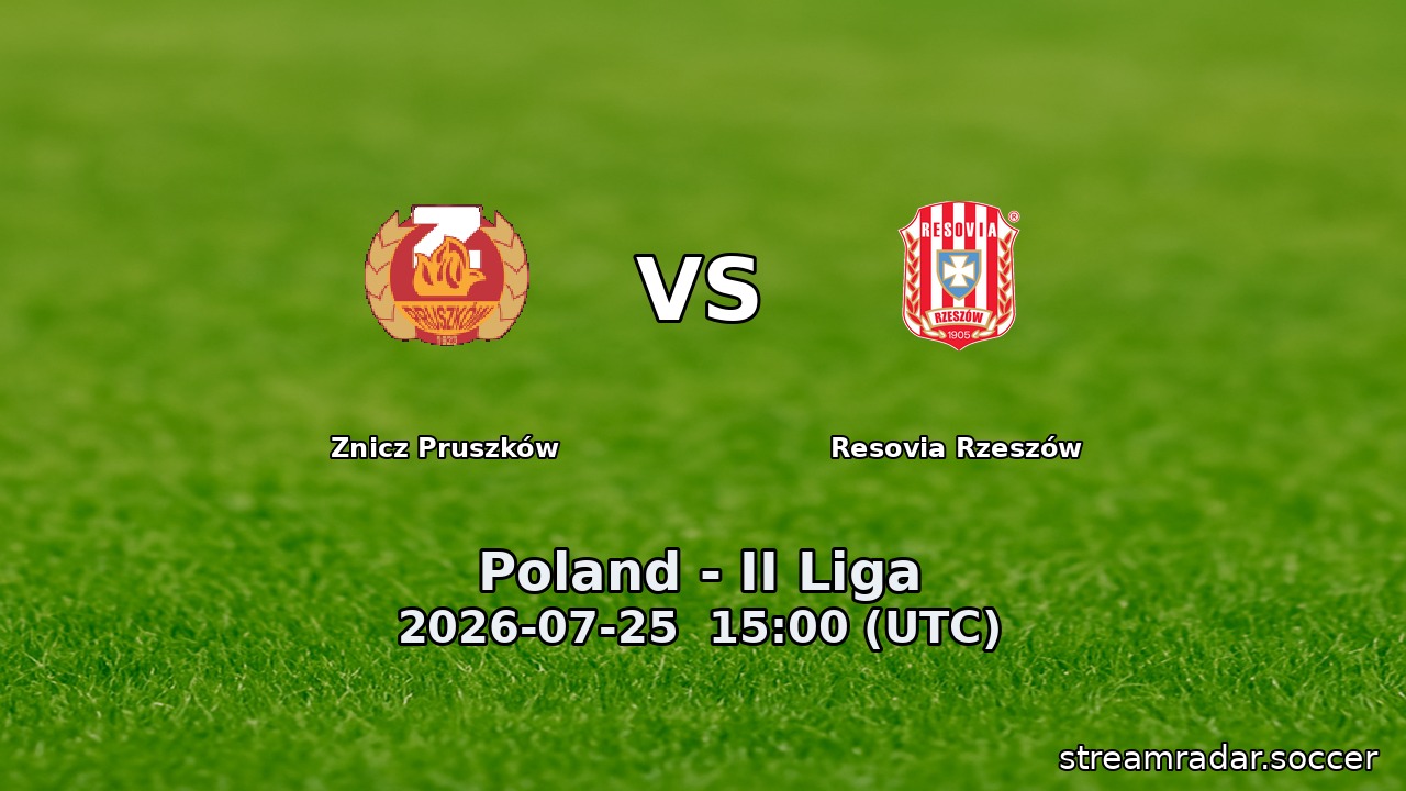 Znicz Pruszków vs Resovia Rzeszów