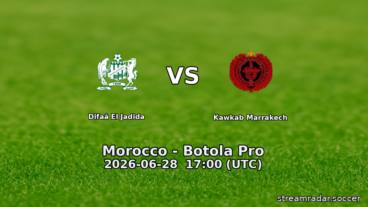 Difaâ El Jadida vs Kawkab Marrakech