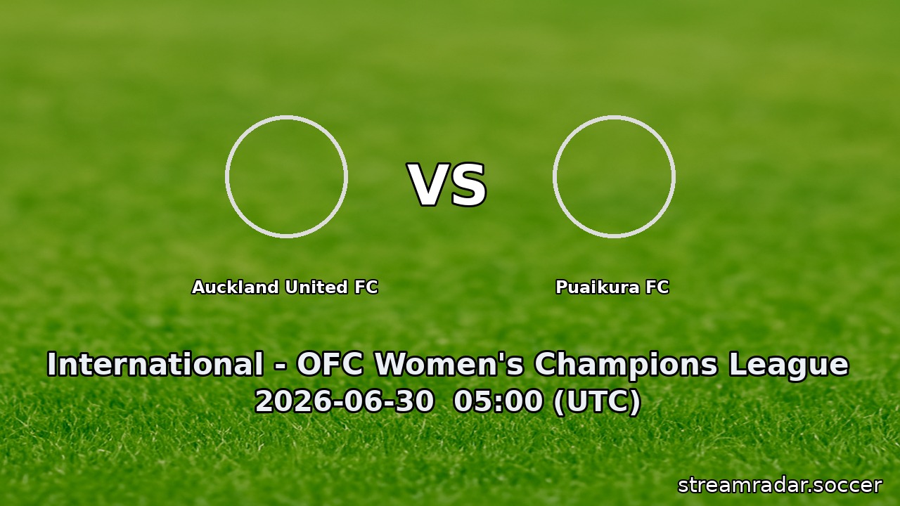 Auckland United FC vs Puaikura FC