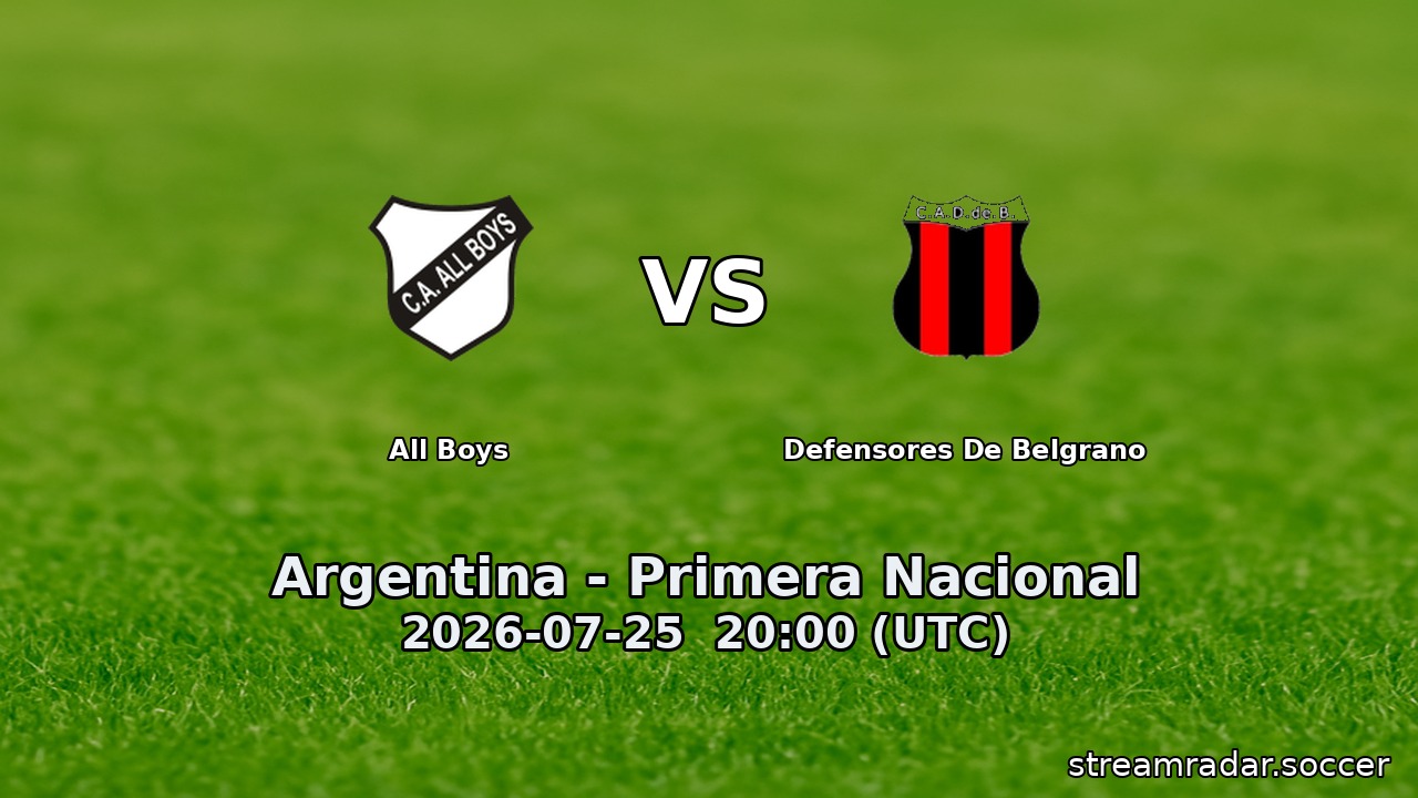 All Boys vs Defensores De Belgrano