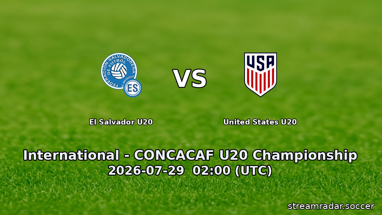 El Salvador U20 vs United States U20