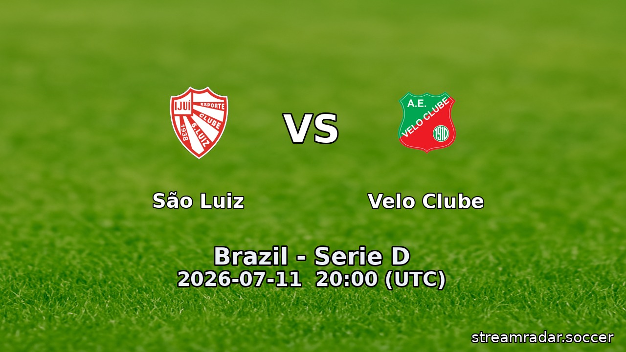 São Luiz vs Velo Clube