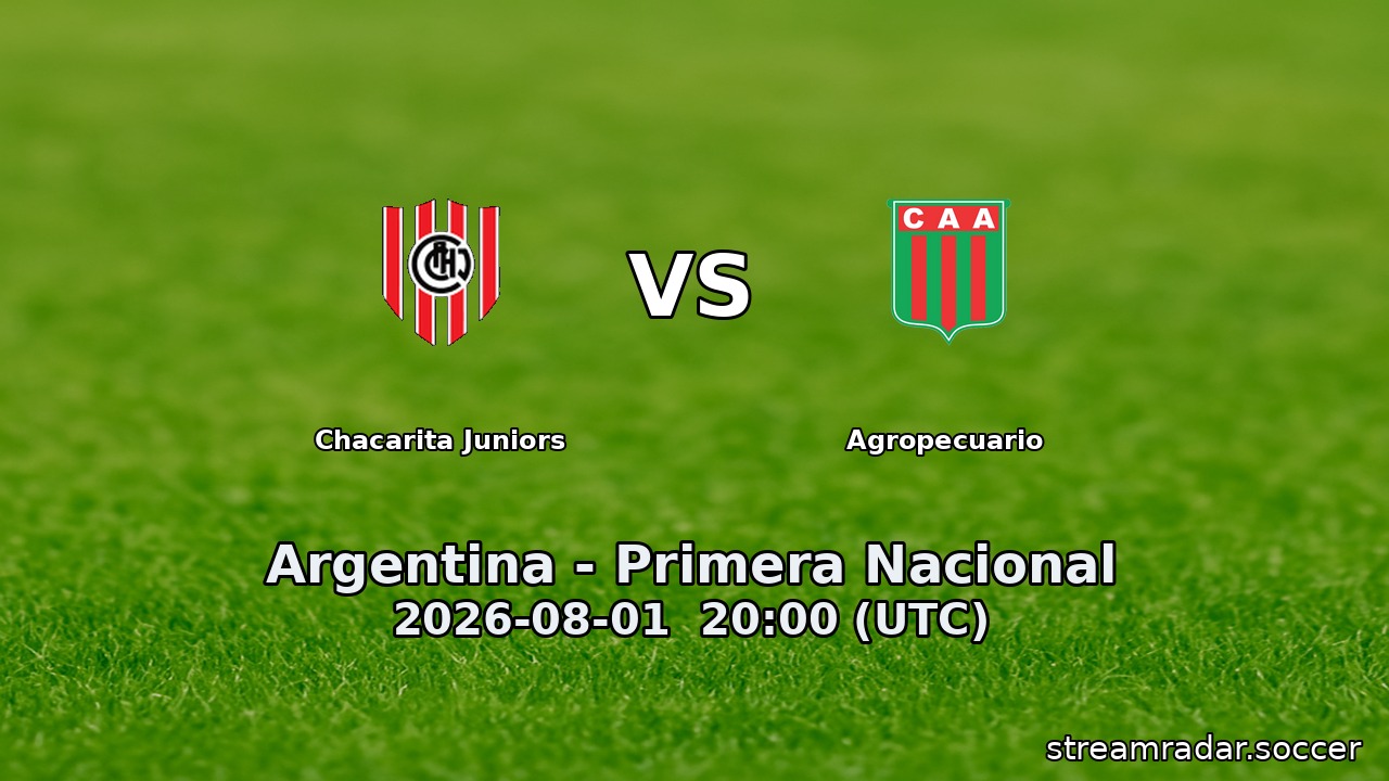 Chacarita Juniors vs Agropecuario