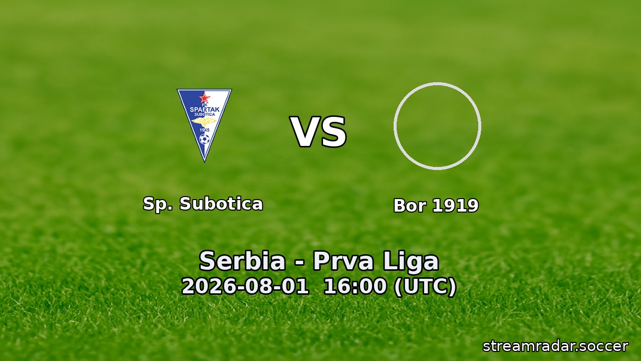 Sp. Subotica vs Bor 1919