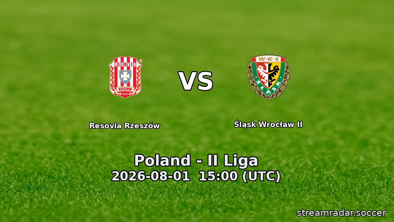 Resovia Rzeszów vs Śląsk Wrocław II