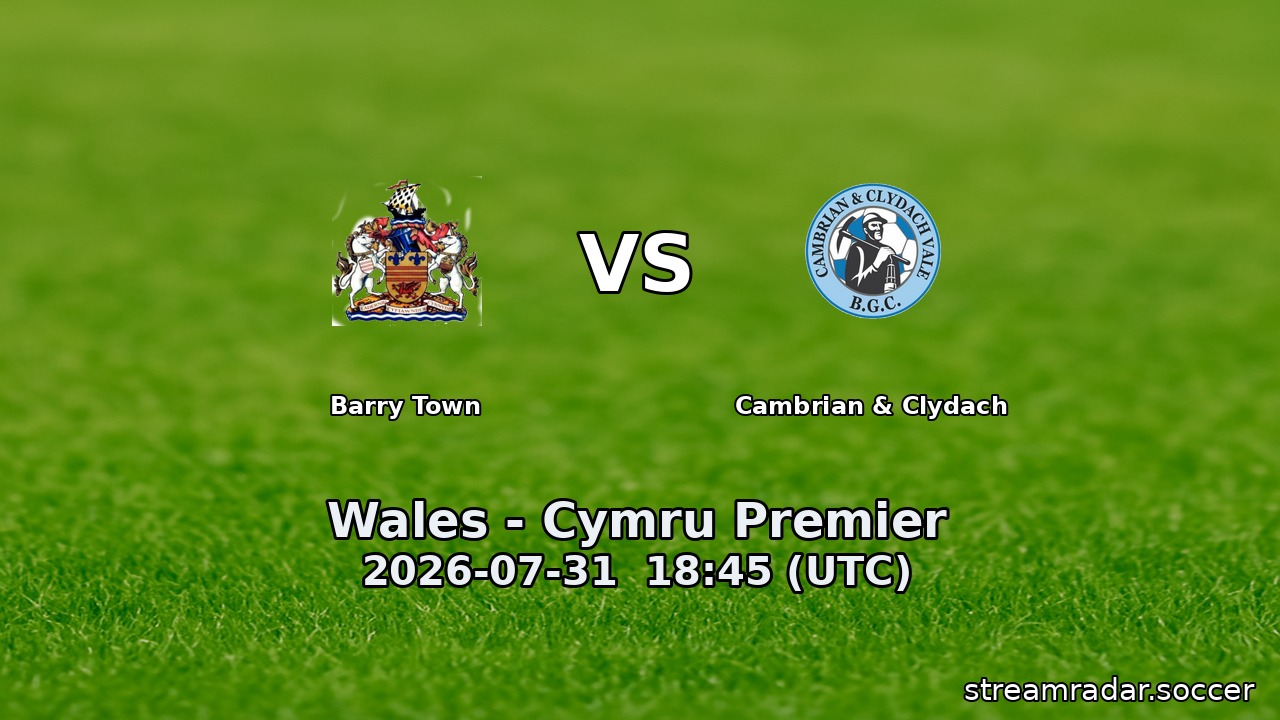 Barry Town vs Cambrian & Clydach