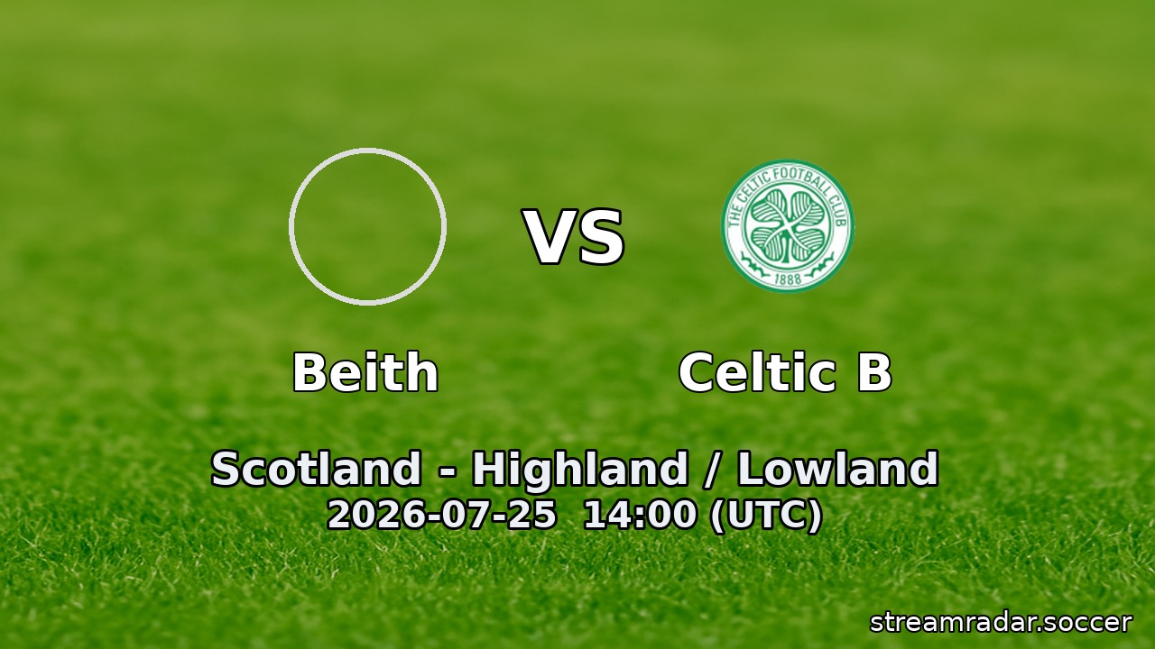 Beith vs Celtic B