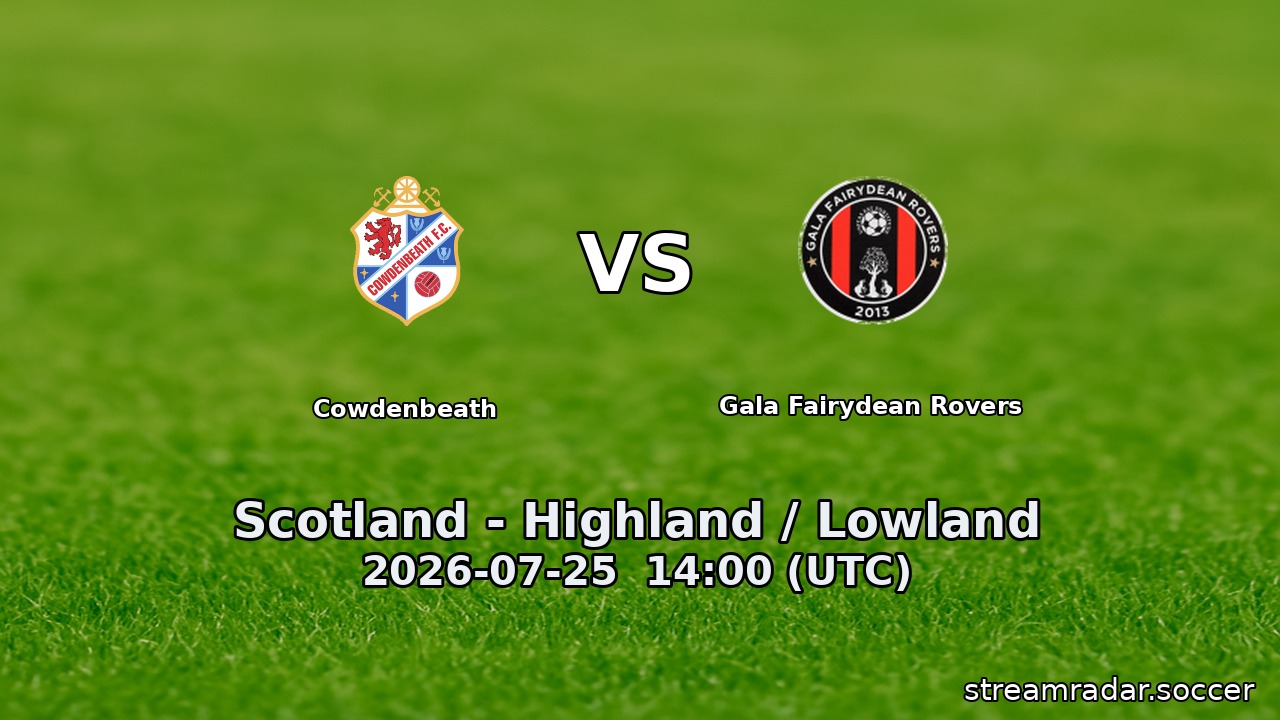 Cowdenbeath vs Gala Fairydean Rovers