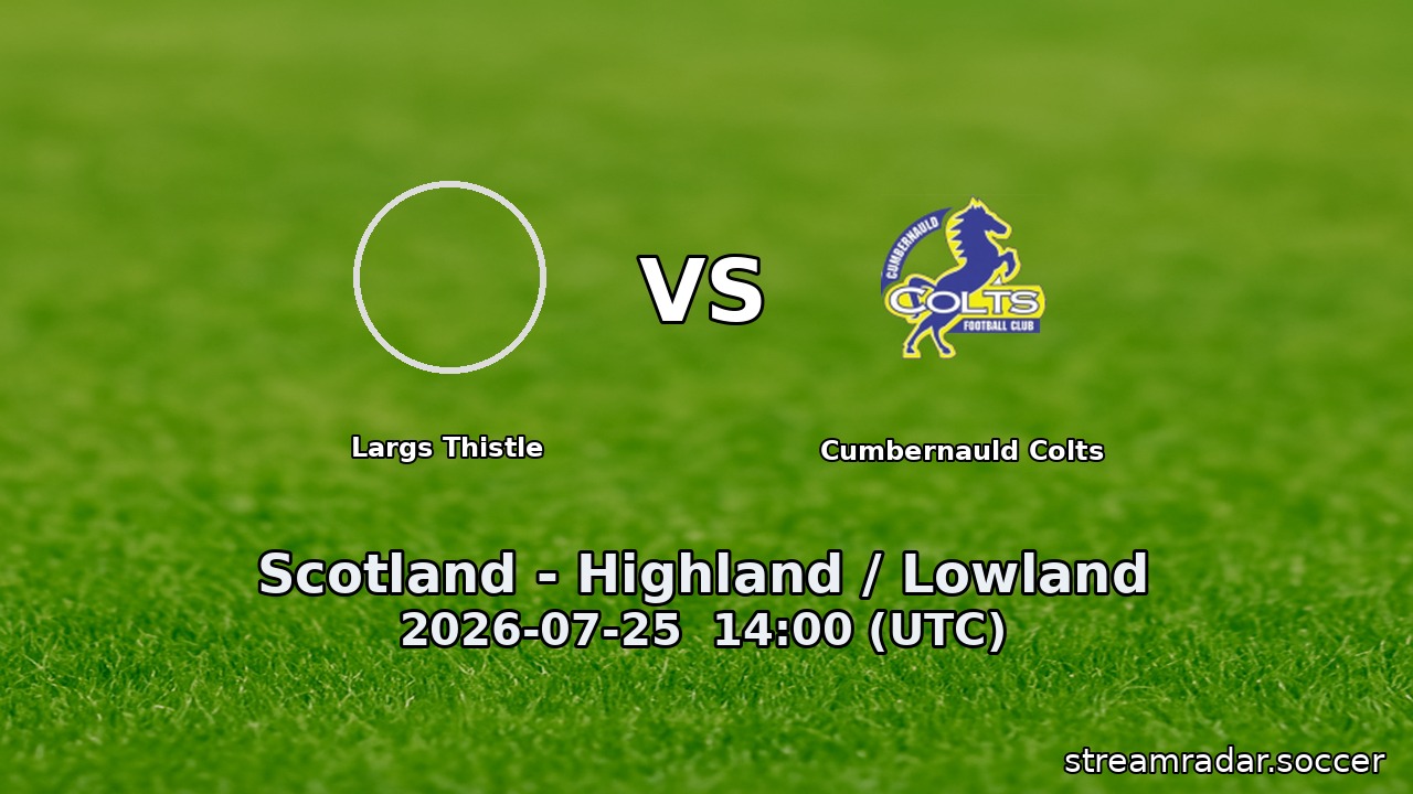 Largs Thistle vs Cumbernauld Colts