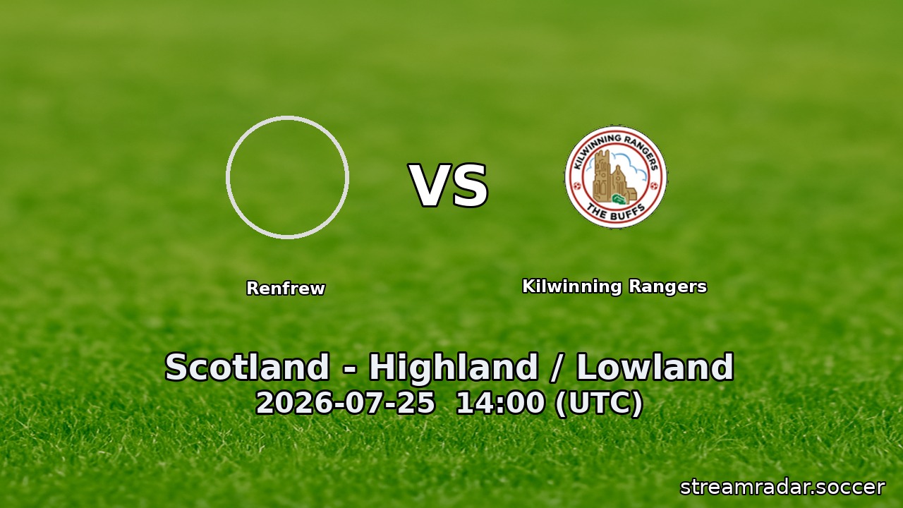Renfrew vs Kilwinning Rangers