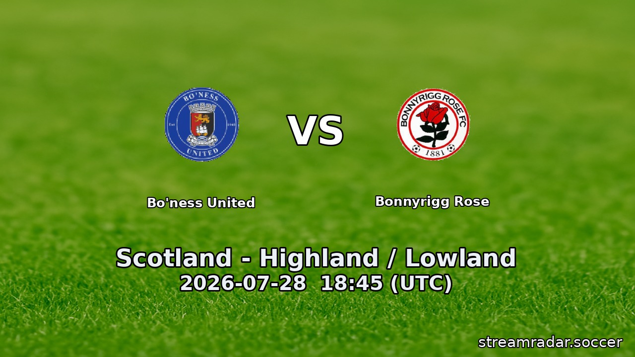 Bo'ness United vs Bonnyrigg Rose