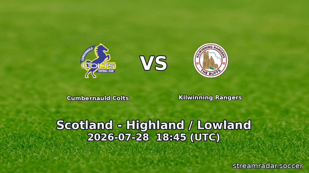 Cumbernauld Colts vs Kilwinning Rangers