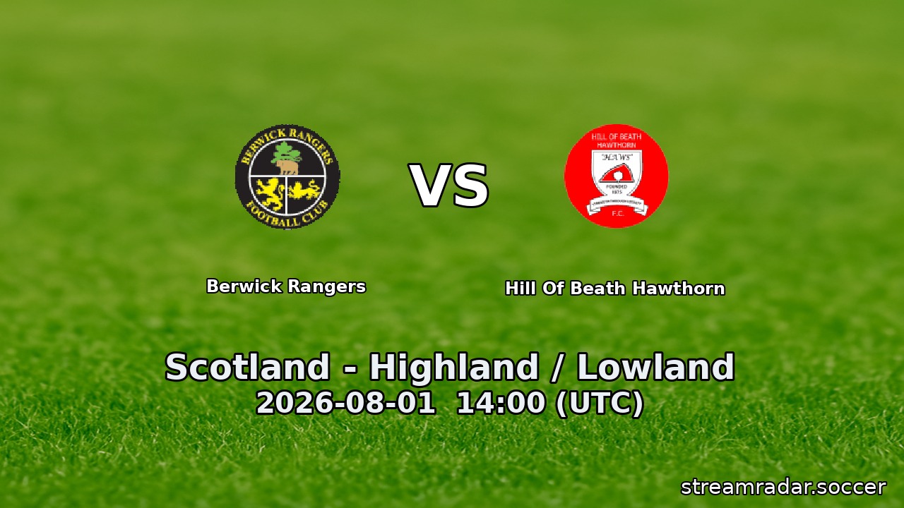 Berwick Rangers vs Hill Of Beath Hawthorn