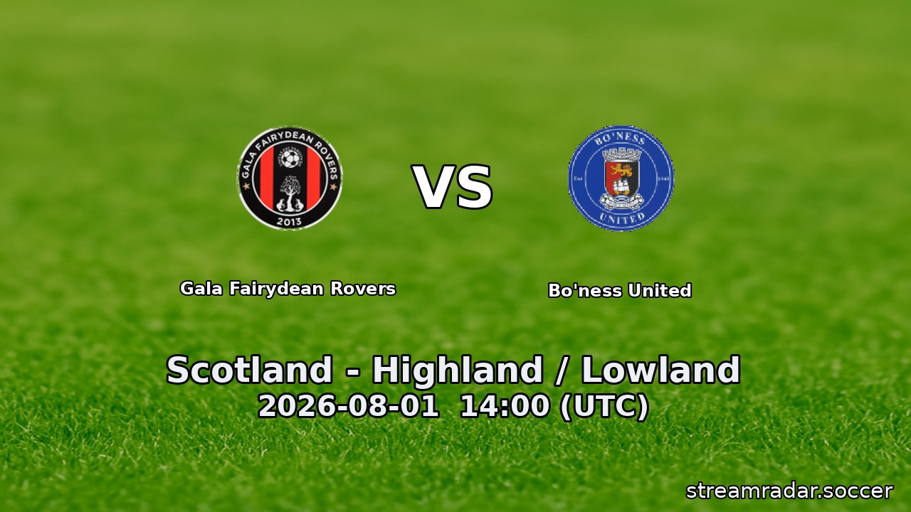 Gala Fairydean Rovers vs Bo'ness United