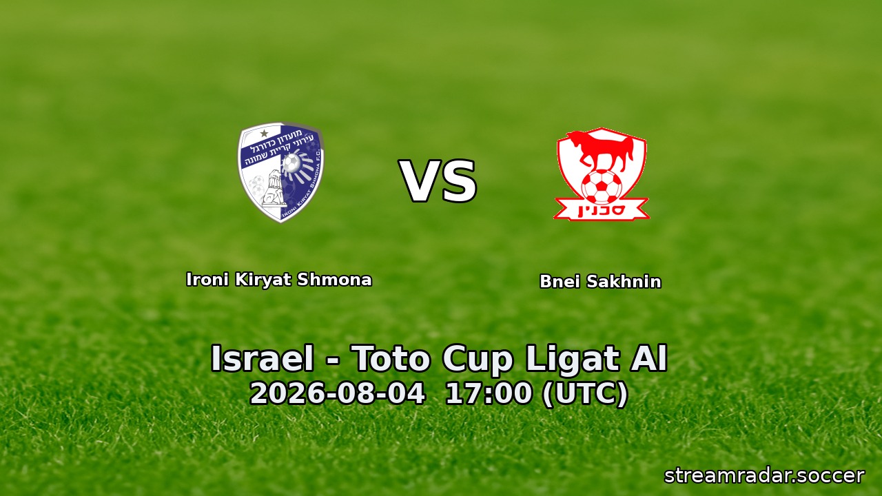 Ironi Kiryat Shmona vs Bnei Sakhnin