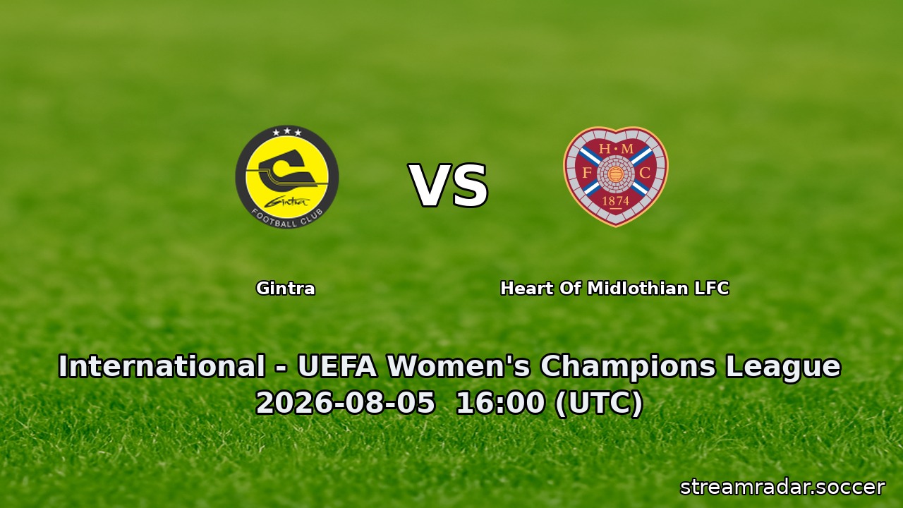 Gintra vs Heart Of Midlothian LFC