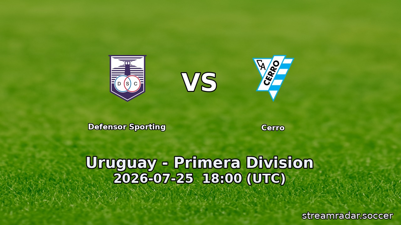 Defensor Sporting vs Cerro