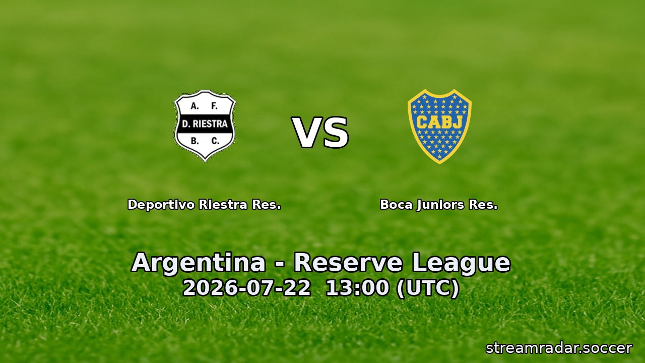 Deportivo Riestra Res. vs Boca Juniors Res.