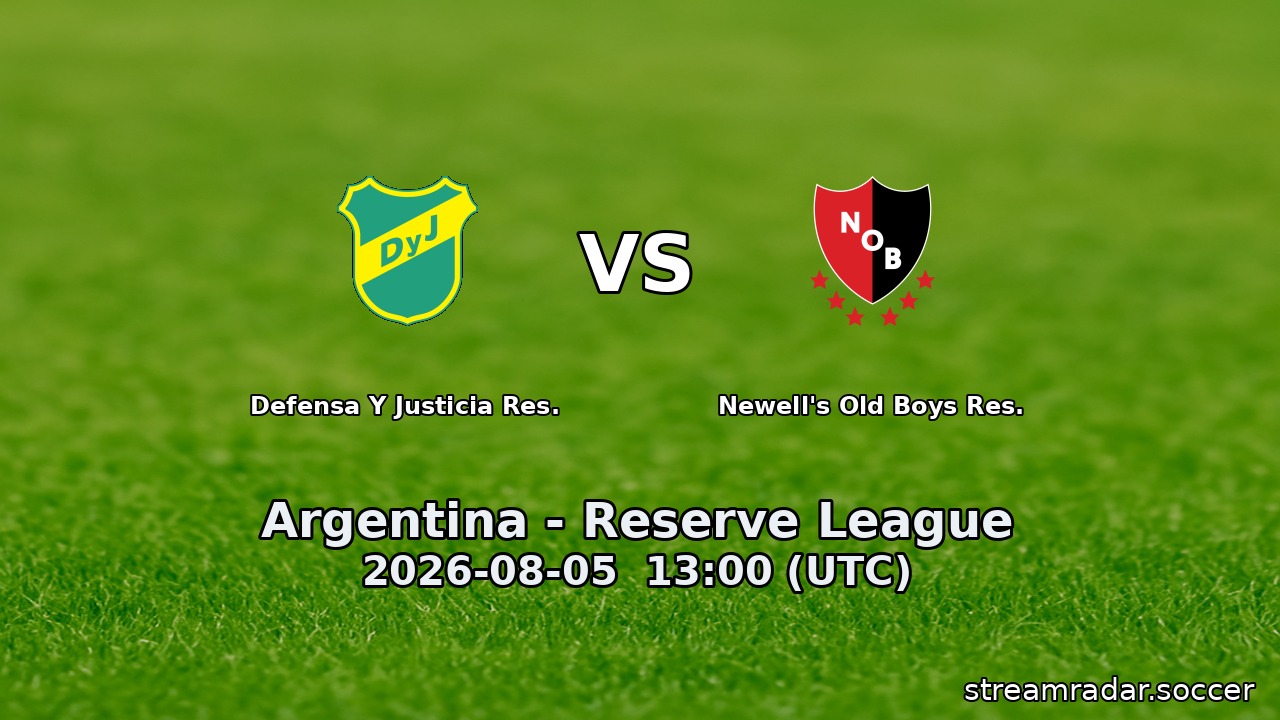 Defensa Y Justicia Res. vs Newell's Old Boys Res.