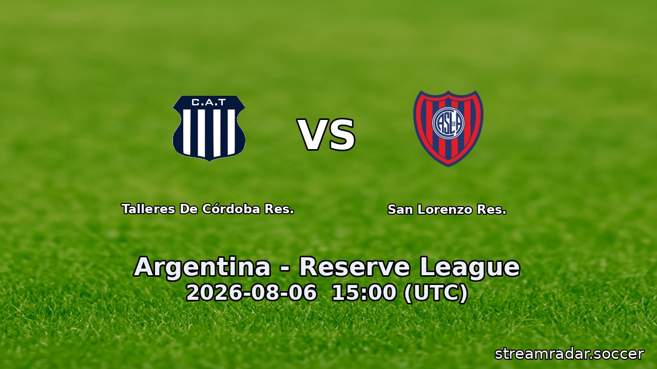 Talleres De Córdoba Res. vs San Lorenzo Res.