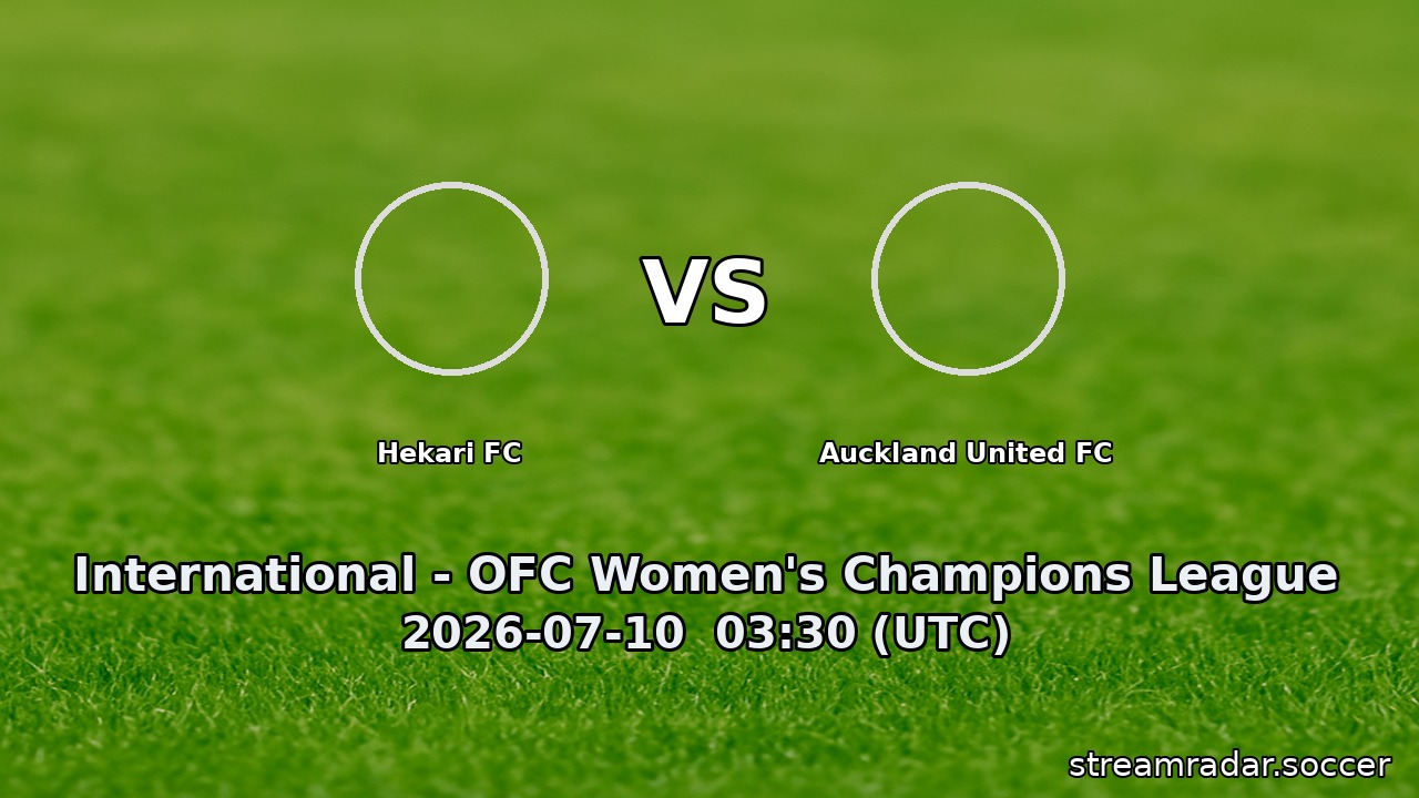 Hekari FC vs Auckland United FC
