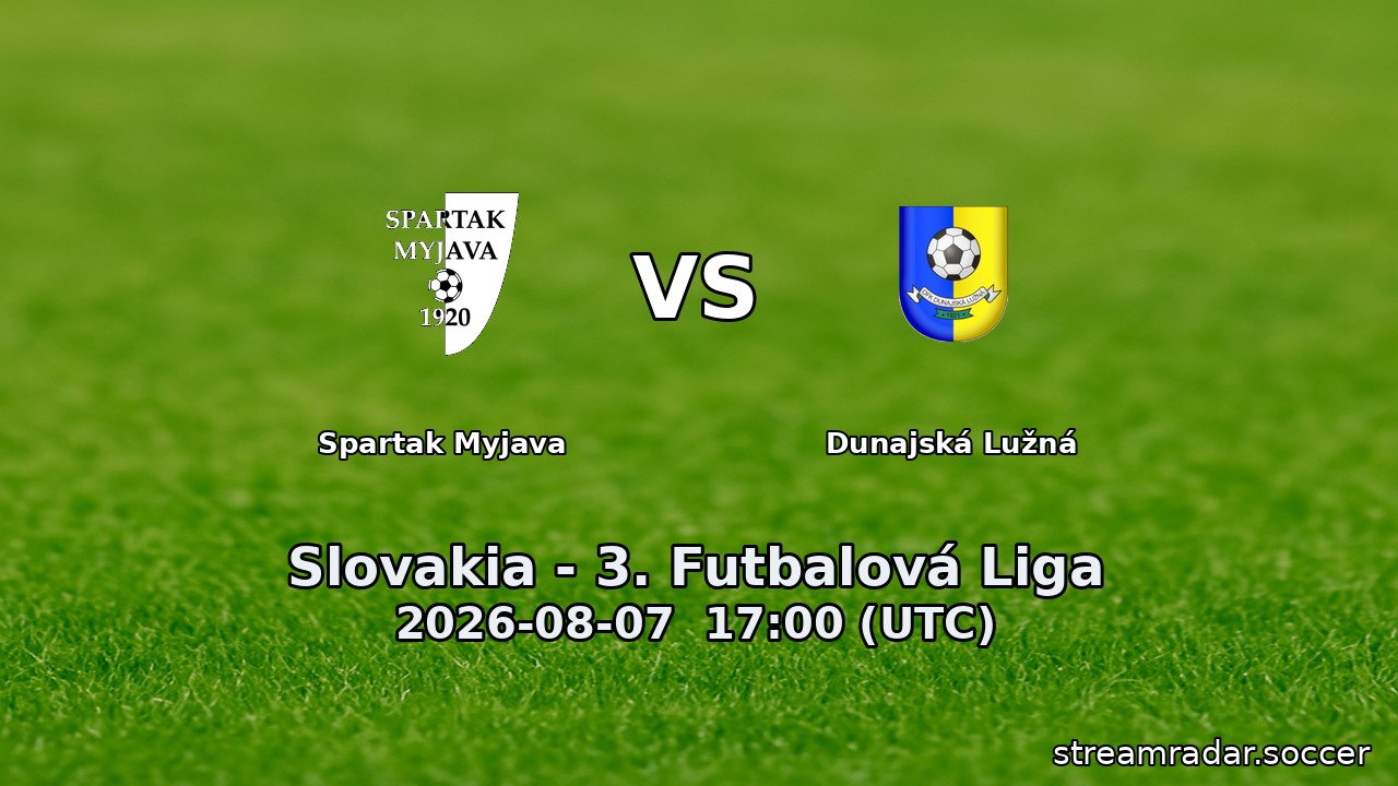 Spartak Myjava vs Dunajská Lužná