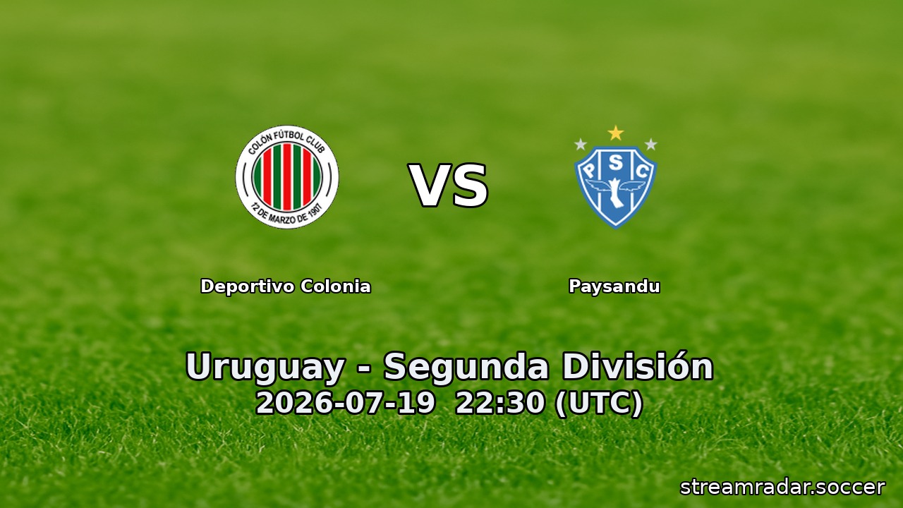 Deportivo Colonia vs Paysandu