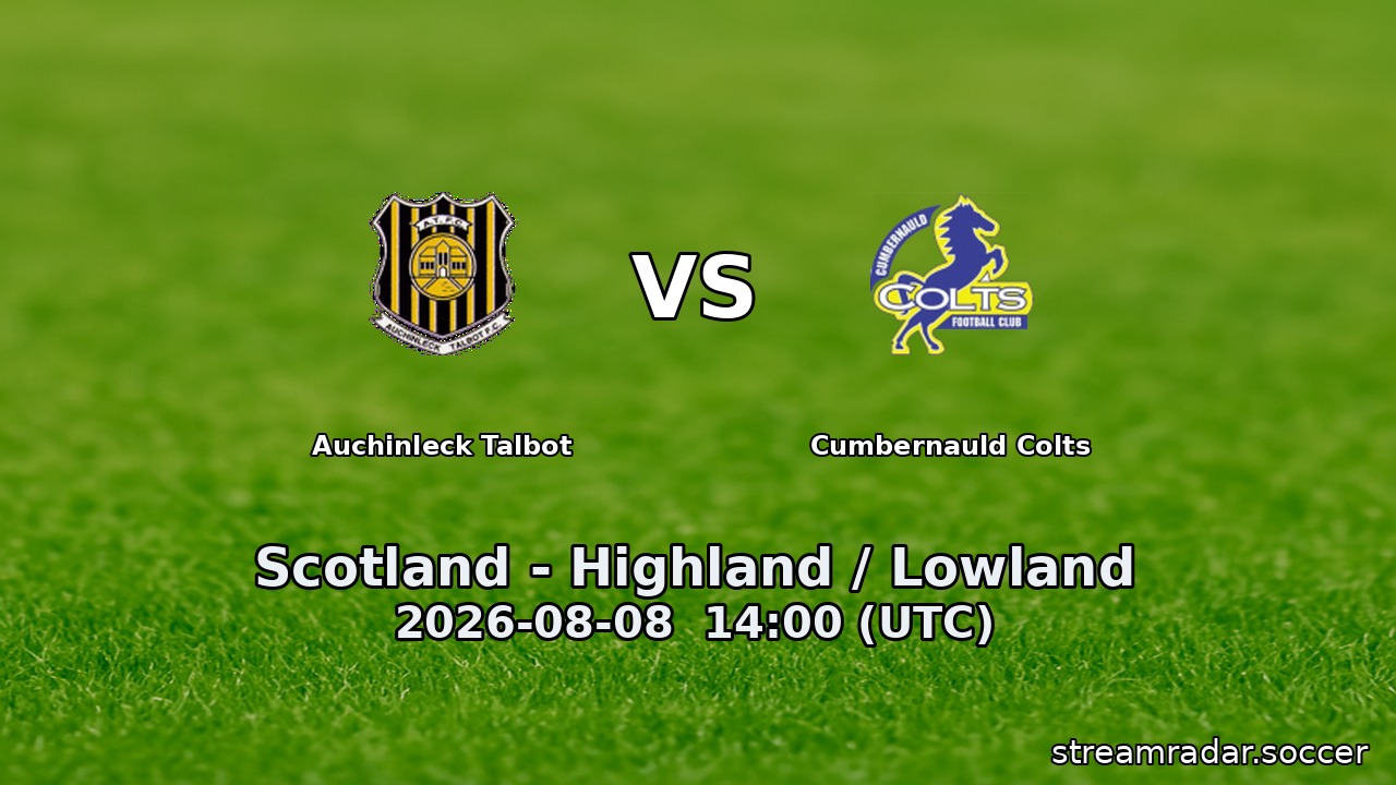 Auchinleck Talbot vs Cumbernauld Colts
