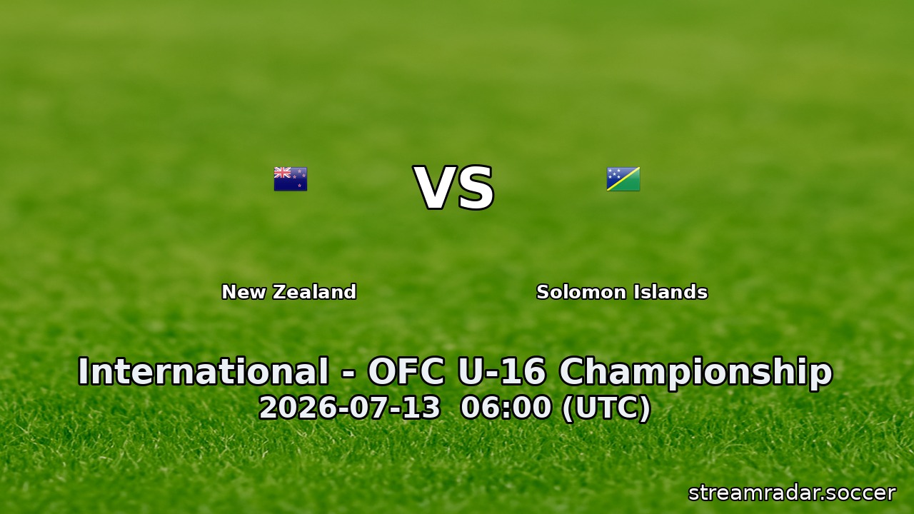 New Zealand vs Solomon Islands
