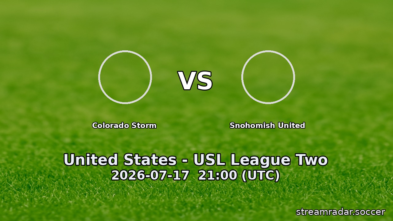 Colorado Storm vs Snohomish United