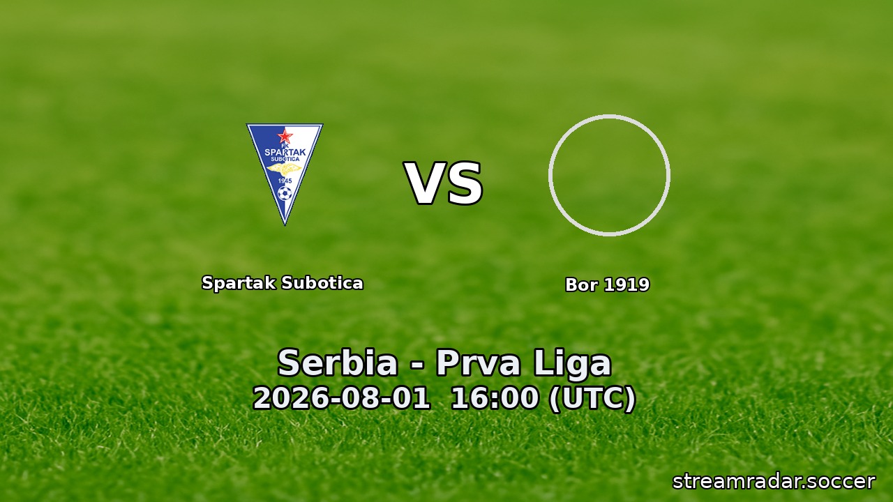 Spartak Subotica vs Bor 1919